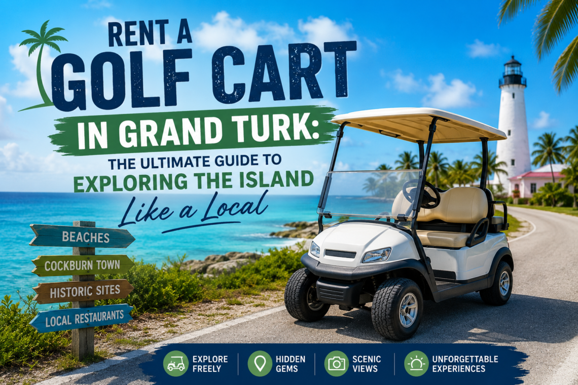 Rent a golf cart in Grand Turk to explore the island, beaches, and local attractions