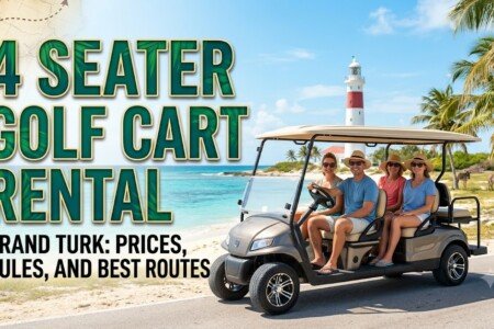 4 seater golf cart rental Grand Turk for island sightseeing