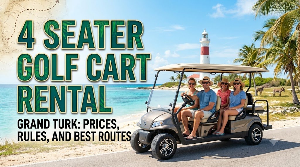 4 seater golf cart rental Grand Turk for island sightseeing